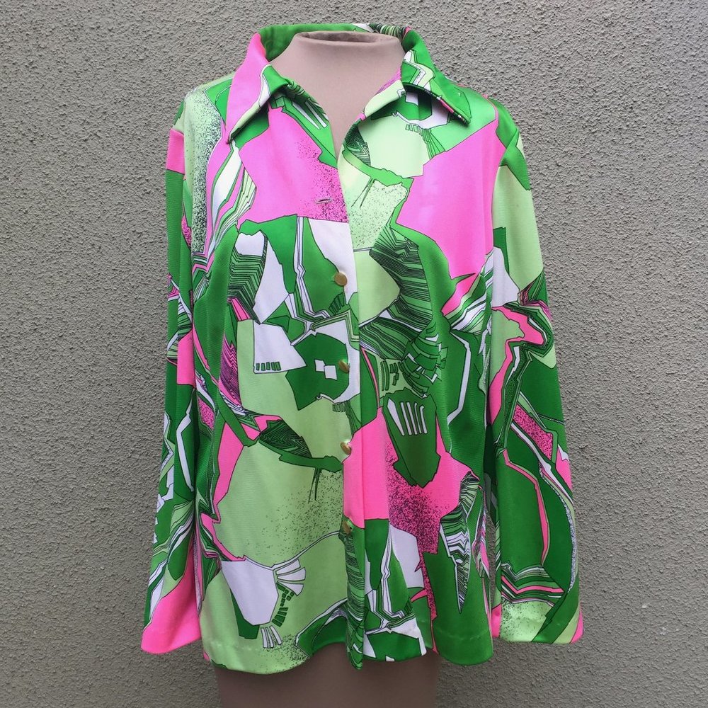 Vintage Wacky Print Knit Shirt